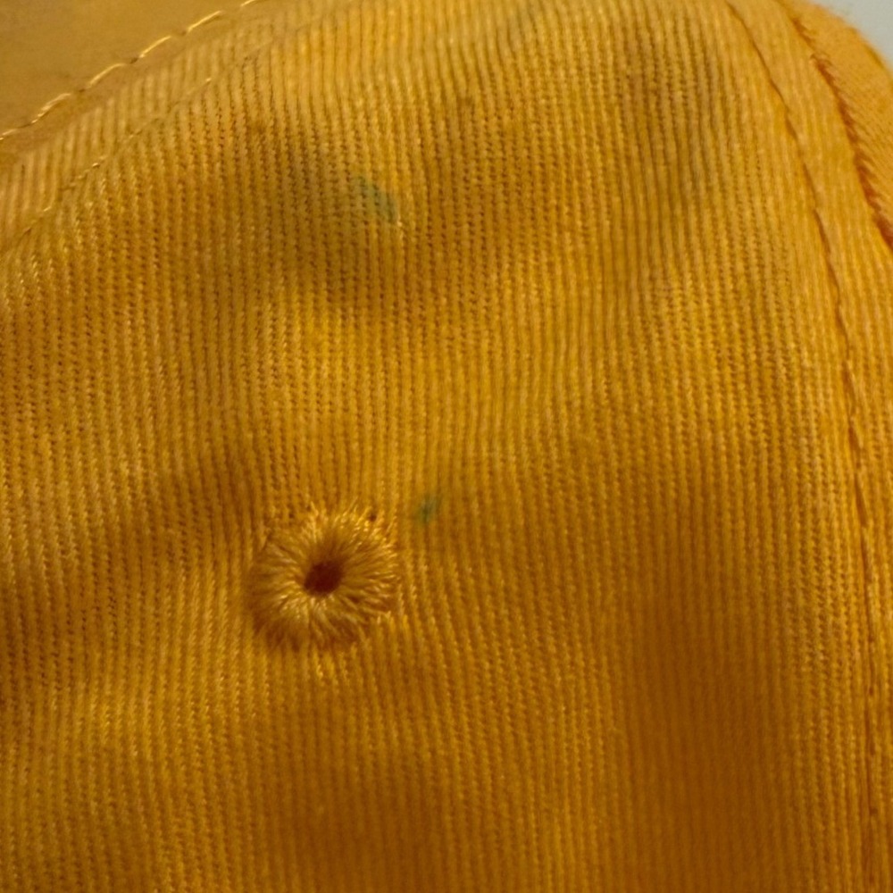 Yellow Baseball Cap Embroidered S Logo‎ Adjustable Back - Picture 2 of 5